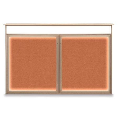 United Visual Products 96"x48" 2-Door Enclosed Outdoor Letterboard, Burgundy/Black UV1161DDD9648PLUS-BLACK-BURGUN